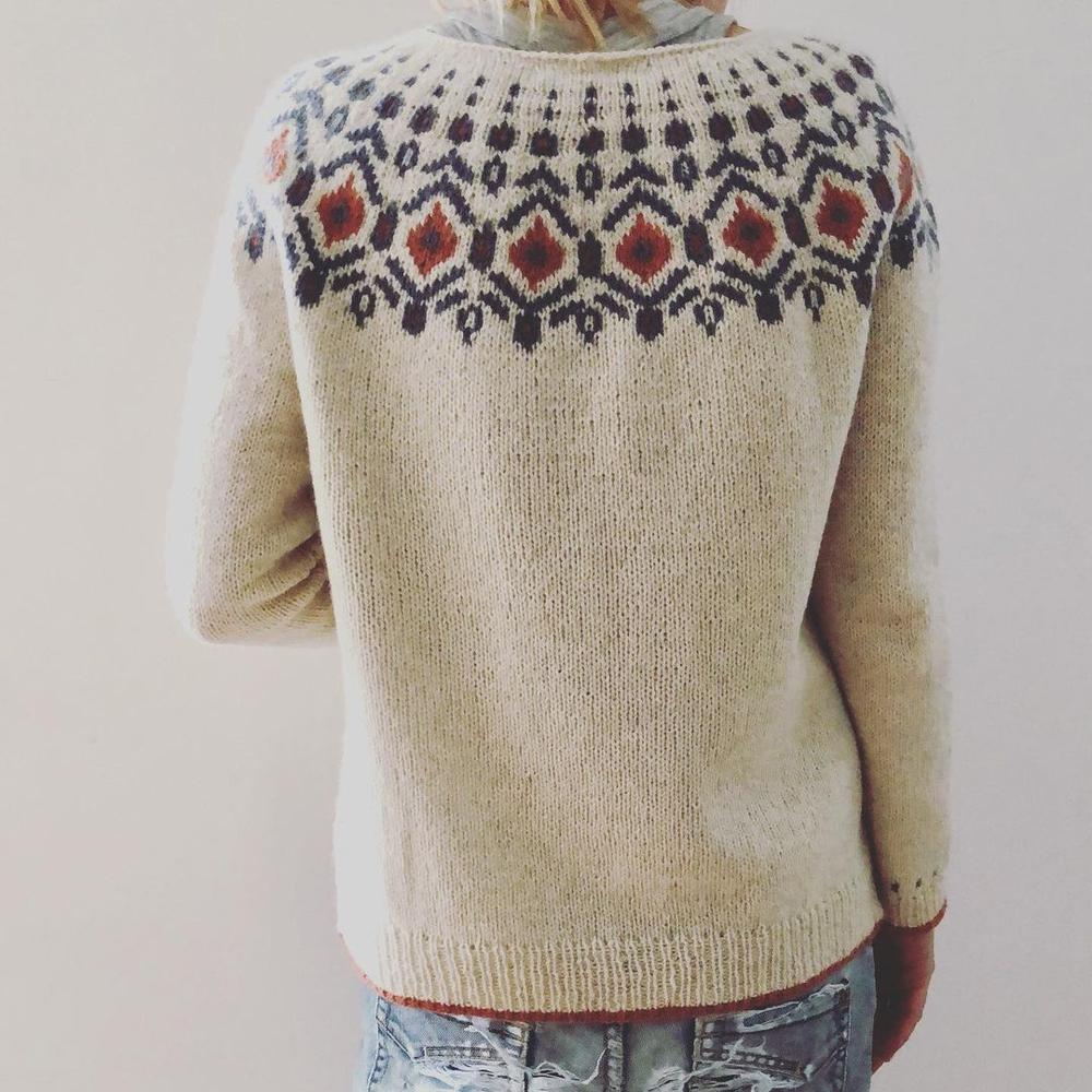 Strickpullover Mit Nordischem Rautenmuster Für Damen