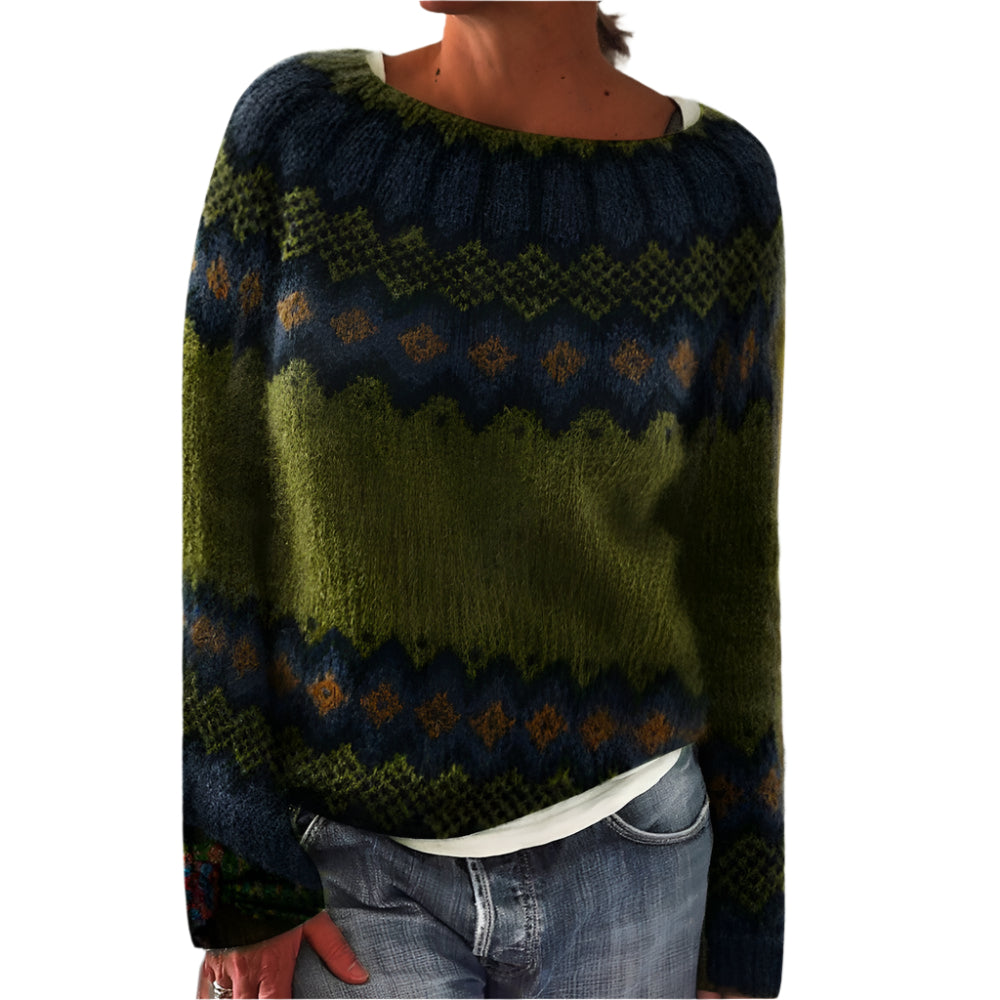 Gemütlicher Winterpullover Mit Muster Für Damen
