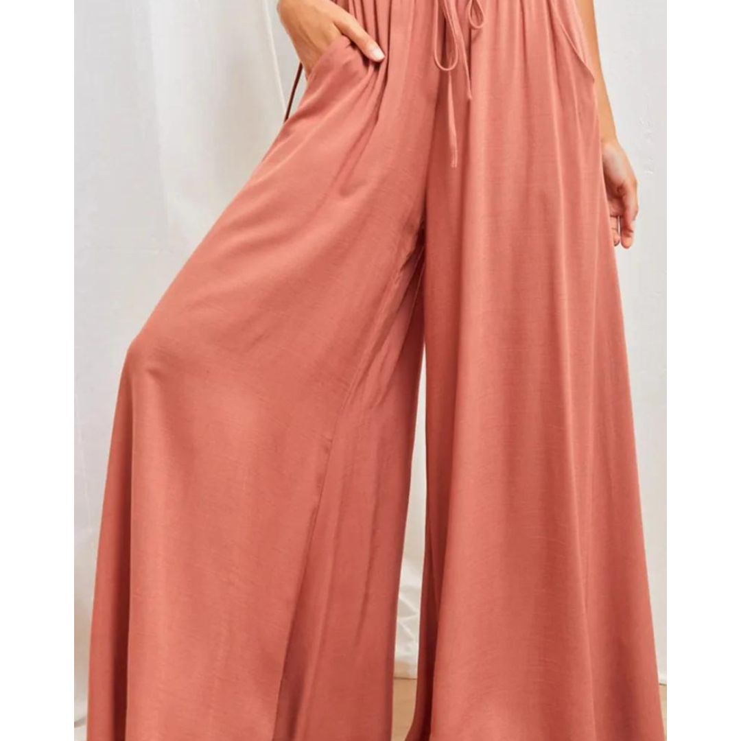 Hose mit hoher Taille und weitem Bein für Damen