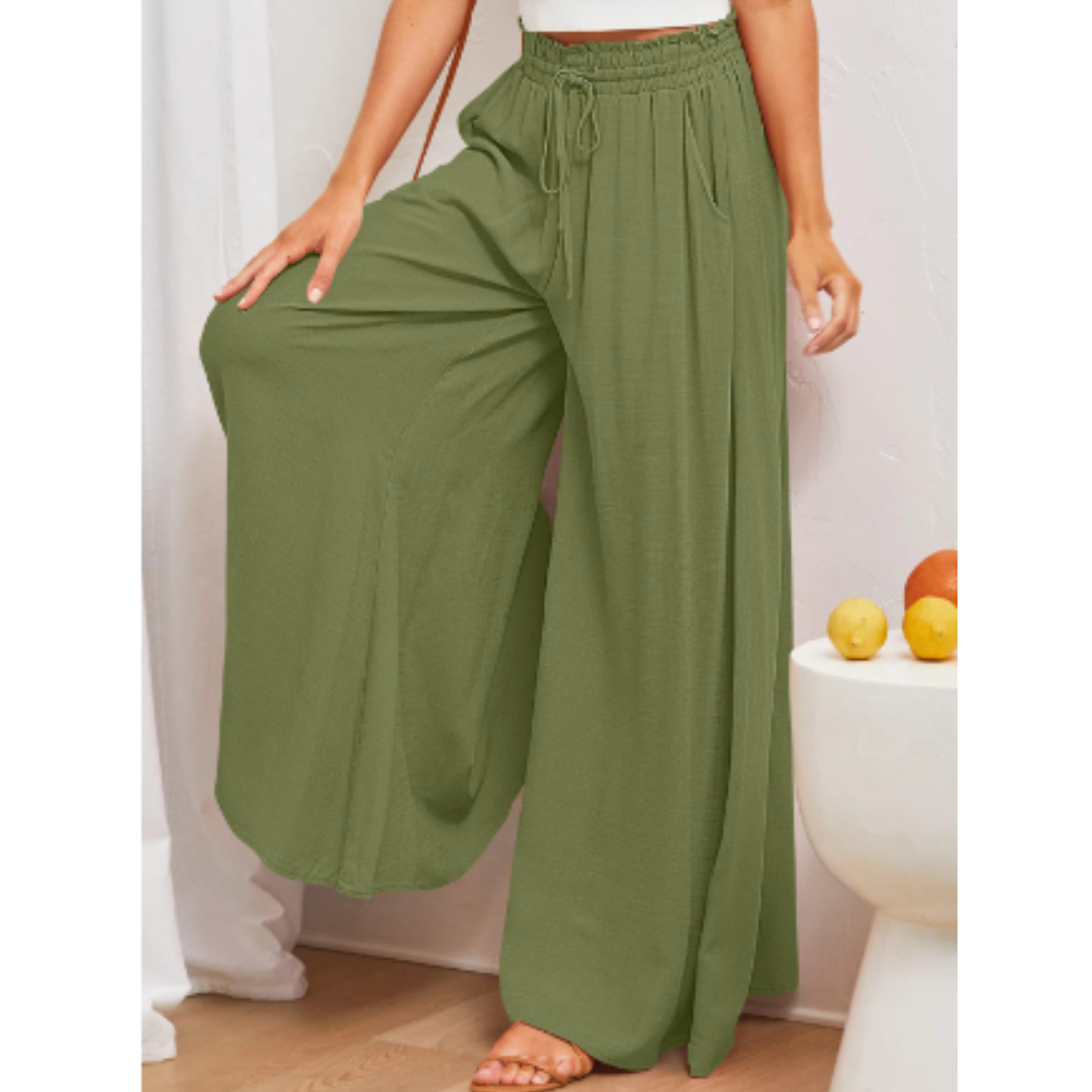 Hose mit hoher Taille und weitem Bein für Damen