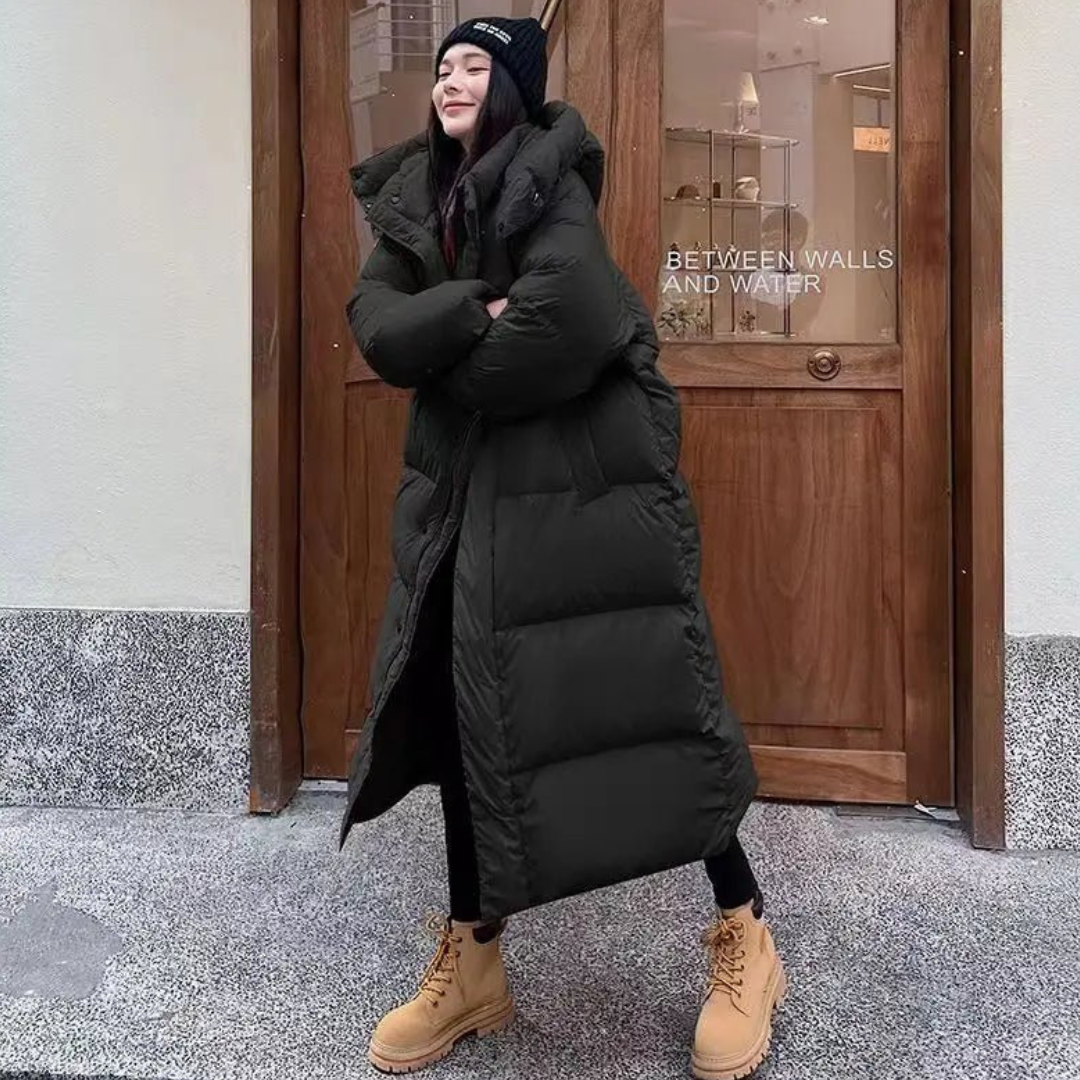 Bequemer Langer Puffer Mantel Für Outdoor Tragen Für Damen