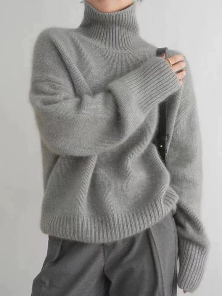 Gemütlicher Rollkragenpullover Mit Rippen-Detail Für Damen
