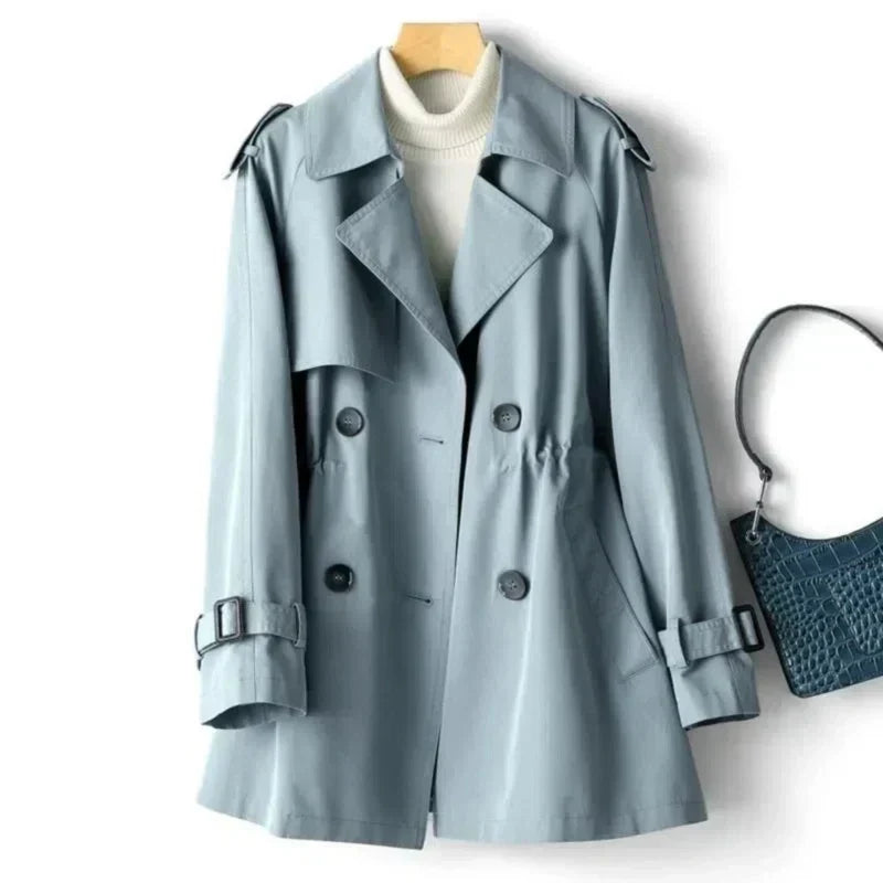 Chicer Doppeltgeknöpfter Trenchcoat mit Gürtel für Damen