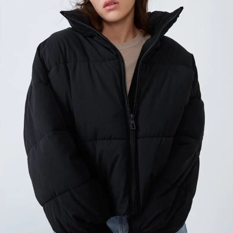 Steppjacke mit Kragen, Reißverschluss und isolierendem Futter für Damen