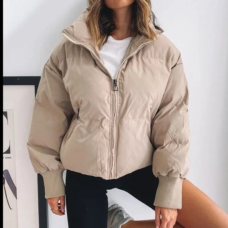 Steppjacke mit Kragen, Reißverschluss und isolierendem Futter für Damen