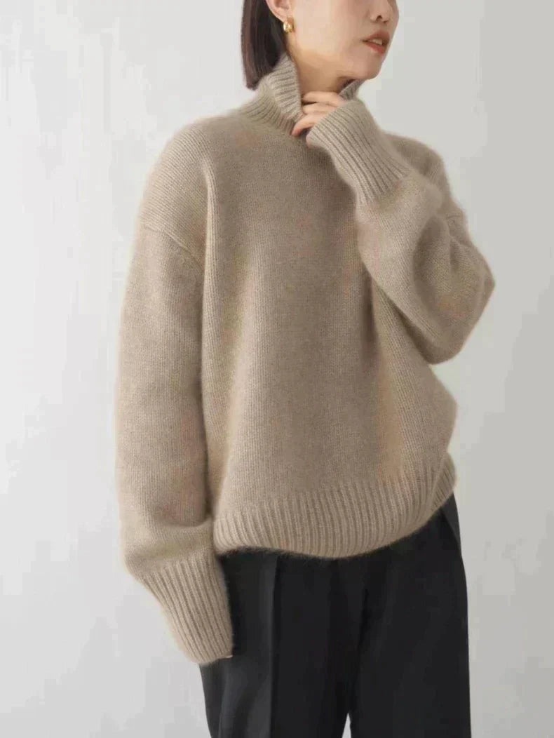 Gemütlicher Rollkragenpullover Mit Rippen-Detail Für Damen