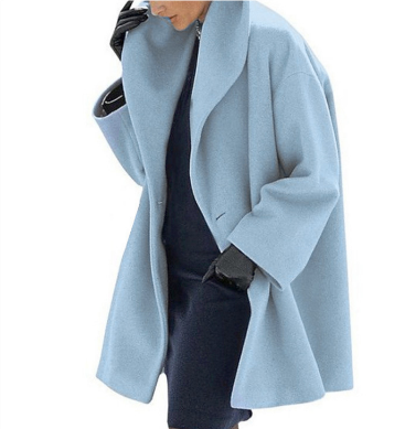 Oversized Mantel mit Breitem Kragen für Damen