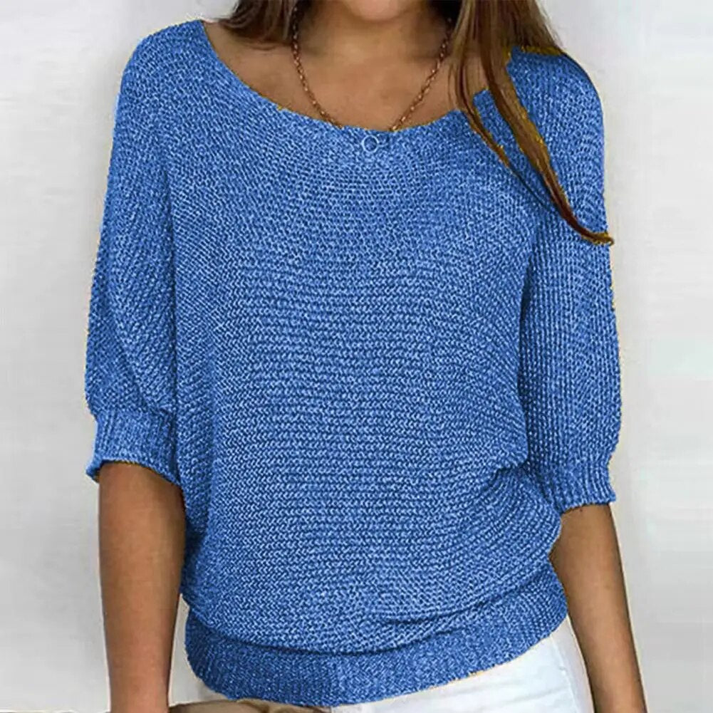 Leichter Strickpullover Mit Lockerem Schnitt Für Damen
