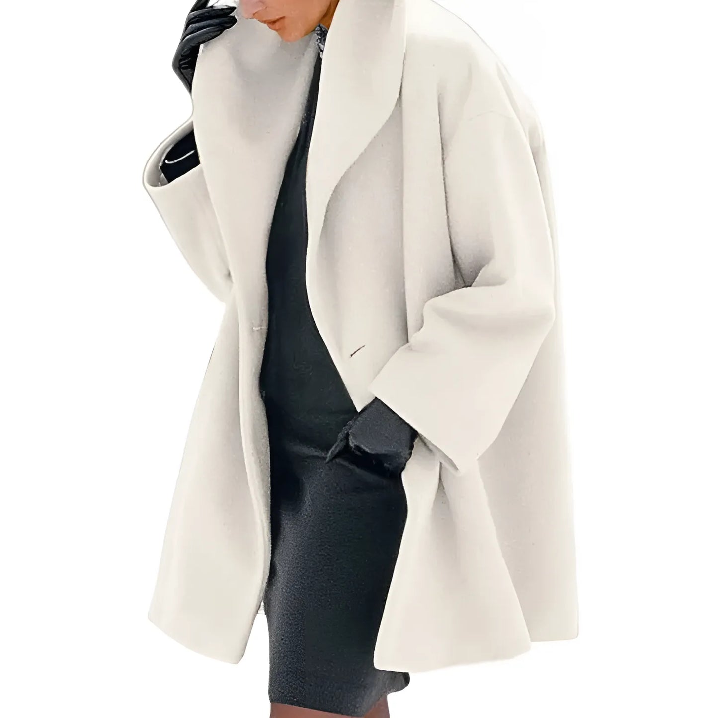 Oversized Mantel mit Breitem Kragen für Damen