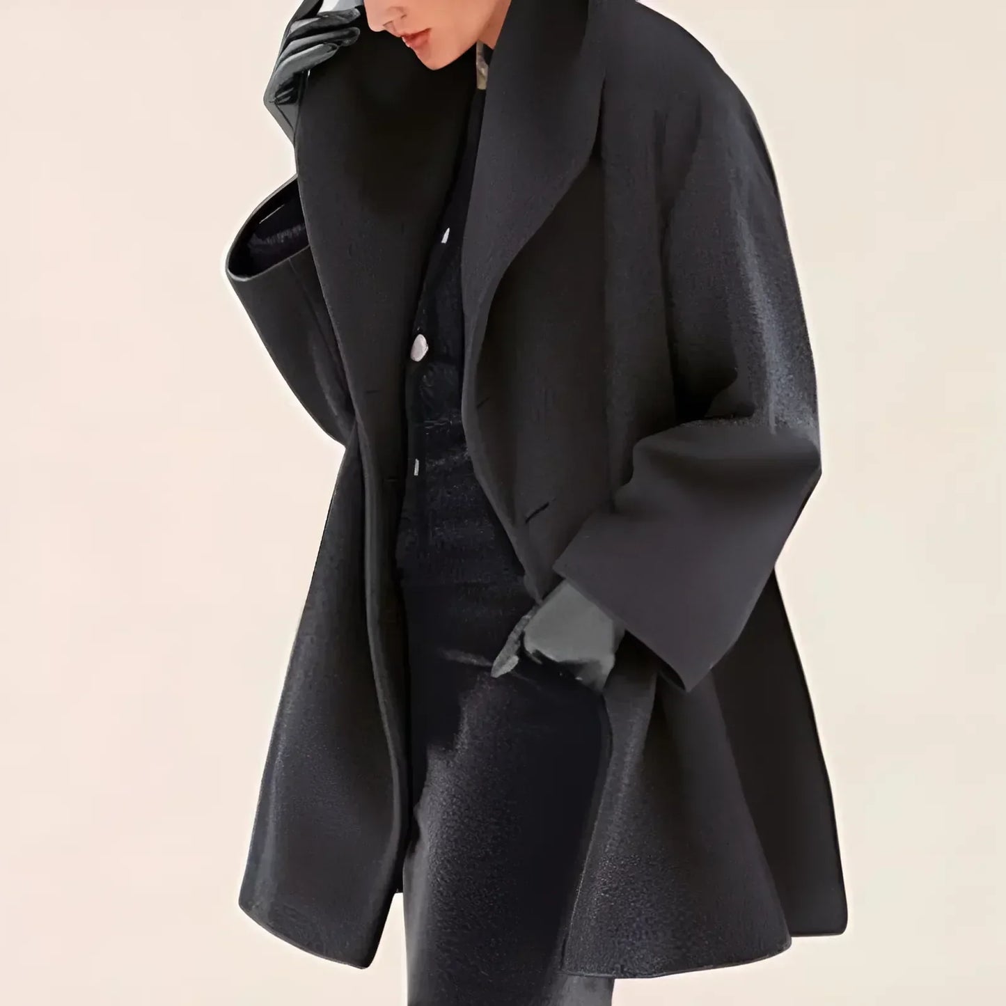 Oversized Mantel mit Breitem Kragen für Damen