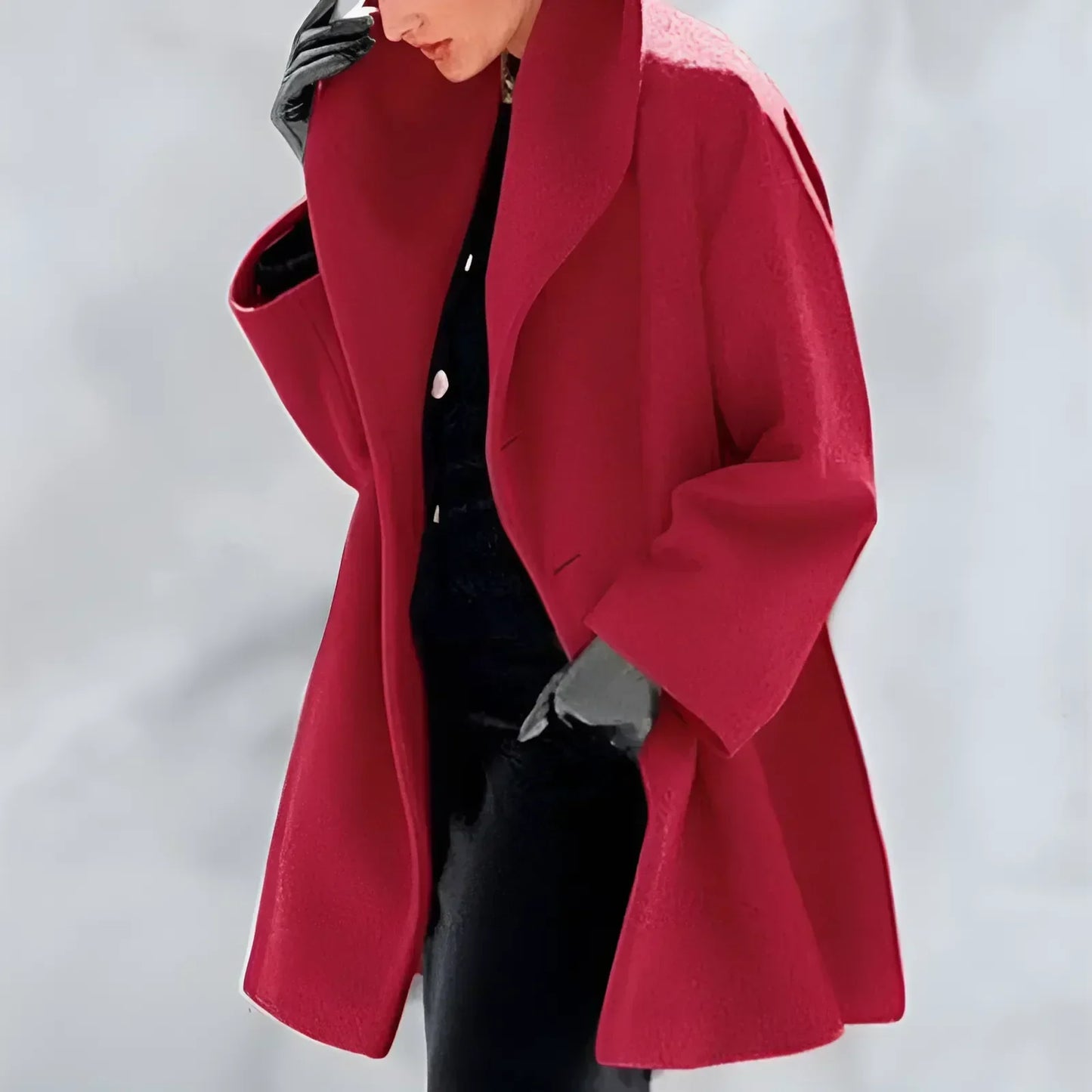 Oversized Mantel mit Breitem Kragen für Damen