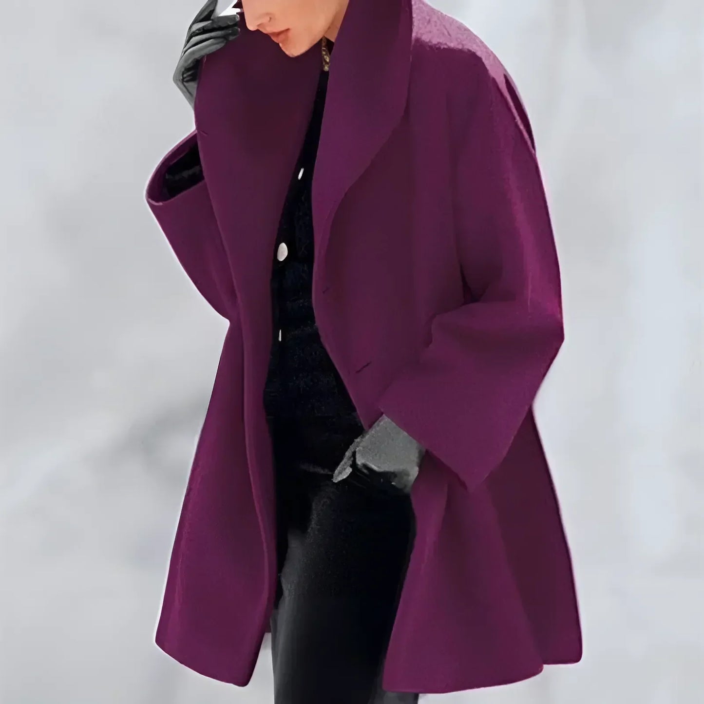 Oversized Mantel mit Breitem Kragen für Damen