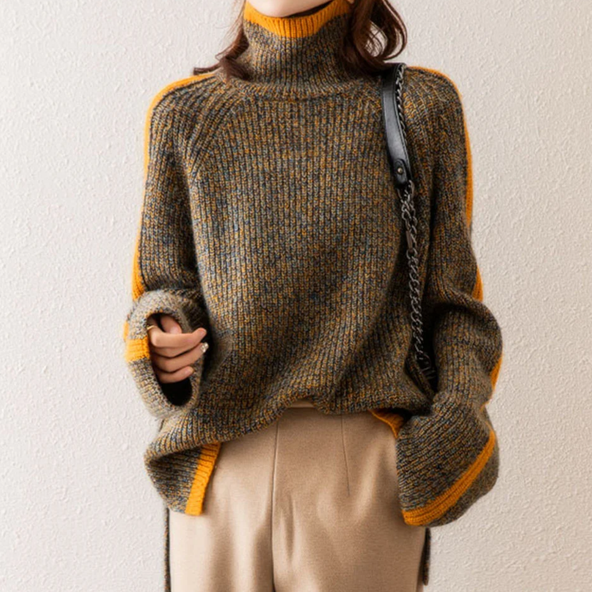 Stylisher Strickpullover Mit Auffälligem Design Für Damen