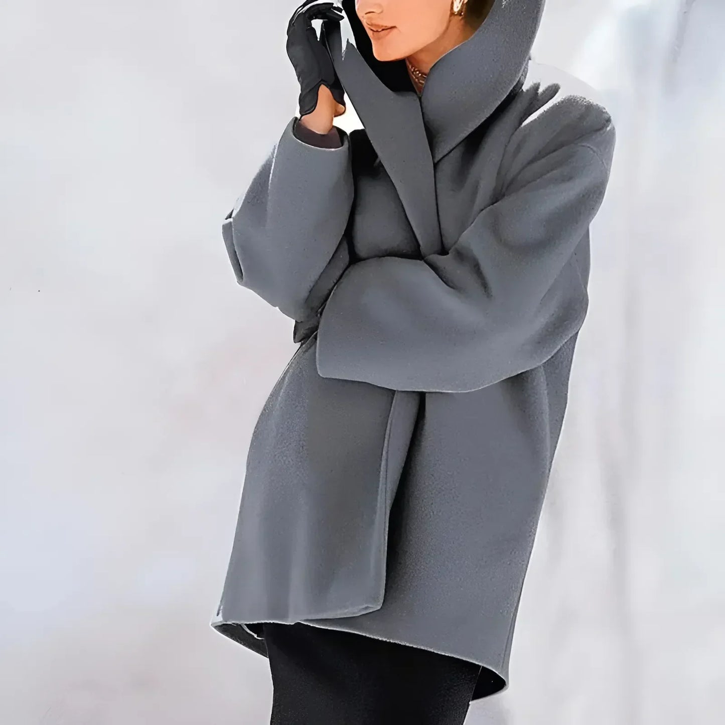 Oversized Mantel mit Breitem Kragen für Damen