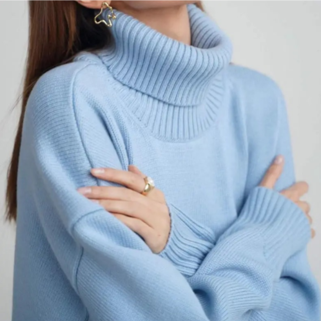 Chicer Oversized Pullover mit Rollkragen für Damen