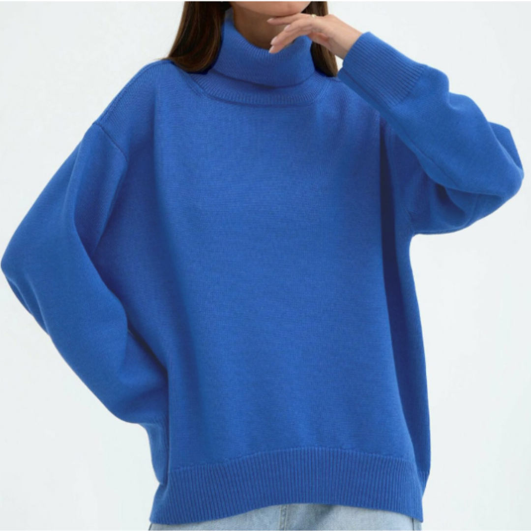 Chicer Oversized Pullover mit Rollkragen für Damen