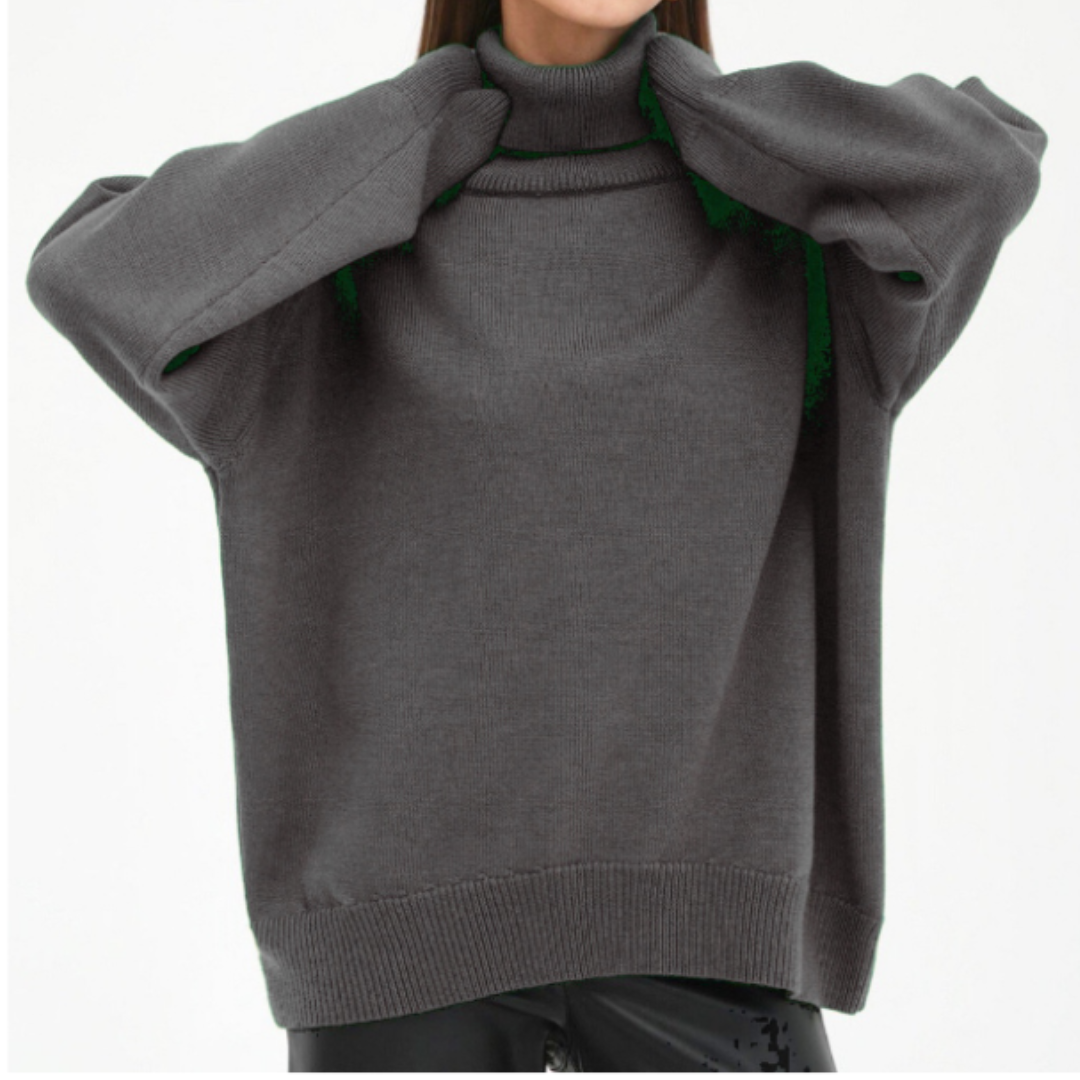 Chicer Oversized Pullover mit Rollkragen für Damen