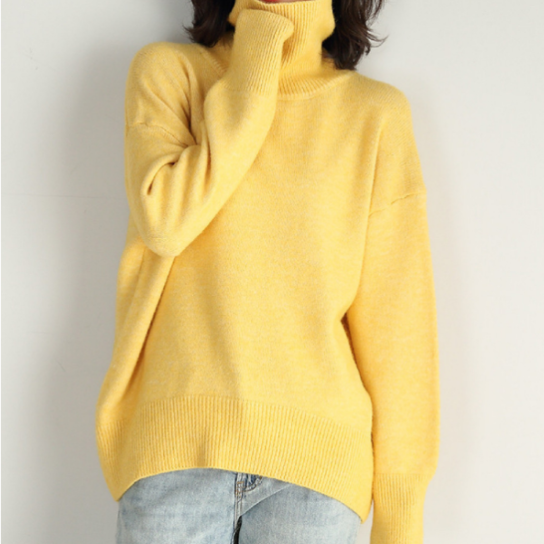 Chicer Oversized Pullover mit Rollkragen für Damen