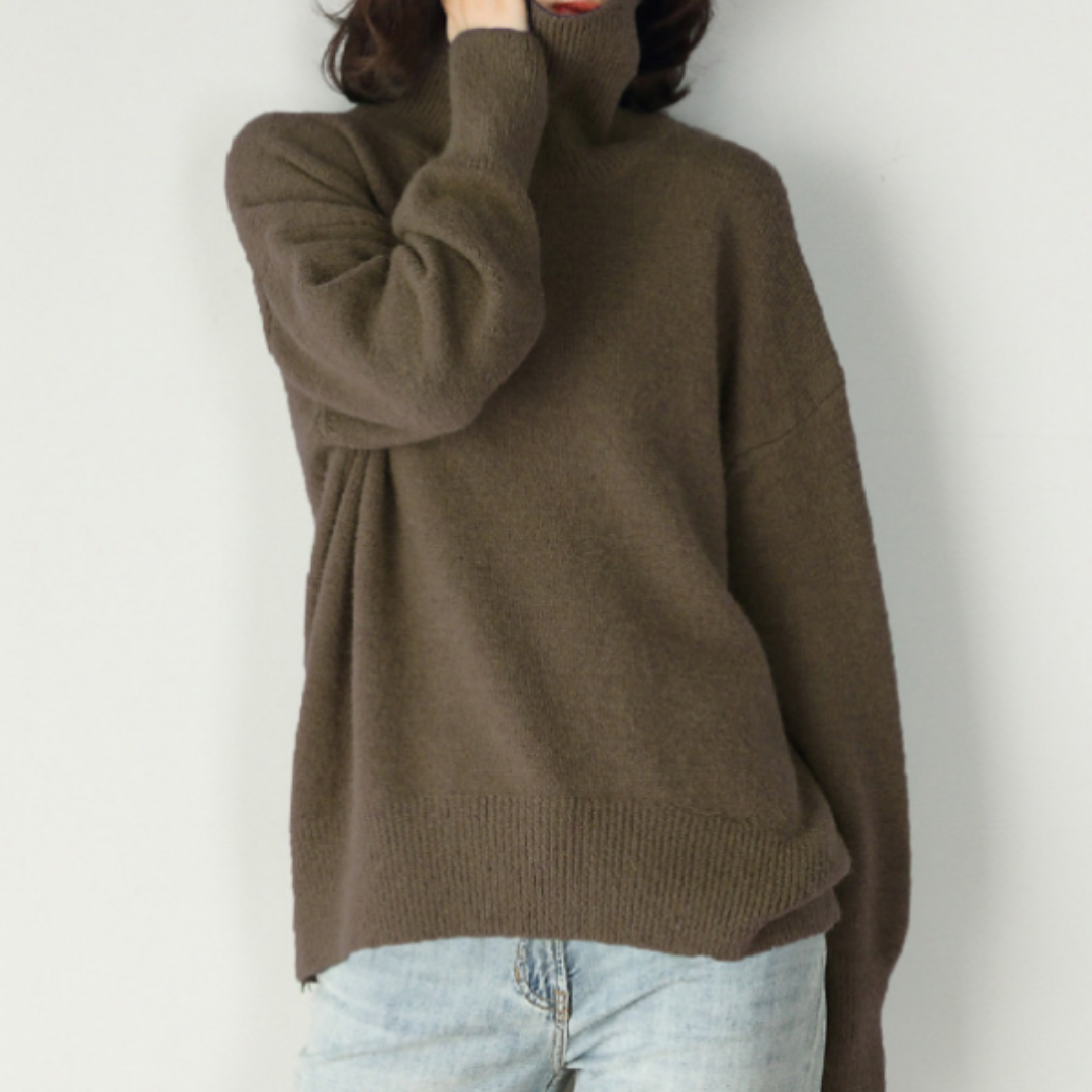 Chicer Oversized Pullover mit Rollkragen für Damen