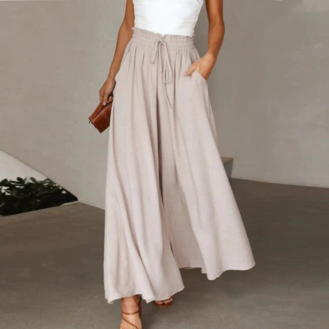 Hose mit hoher Taille und weitem Bein für Damen