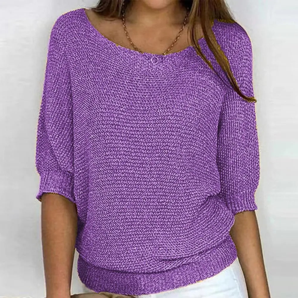 Leichter Strickpullover Mit Lockerem Schnitt Für Damen