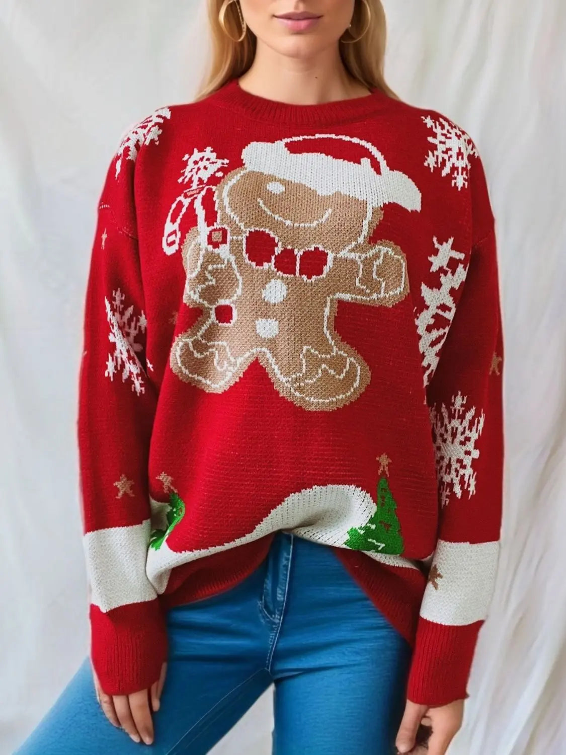 Festlicher Lebkuchenmann Pullover Perfekt für Winter Damen