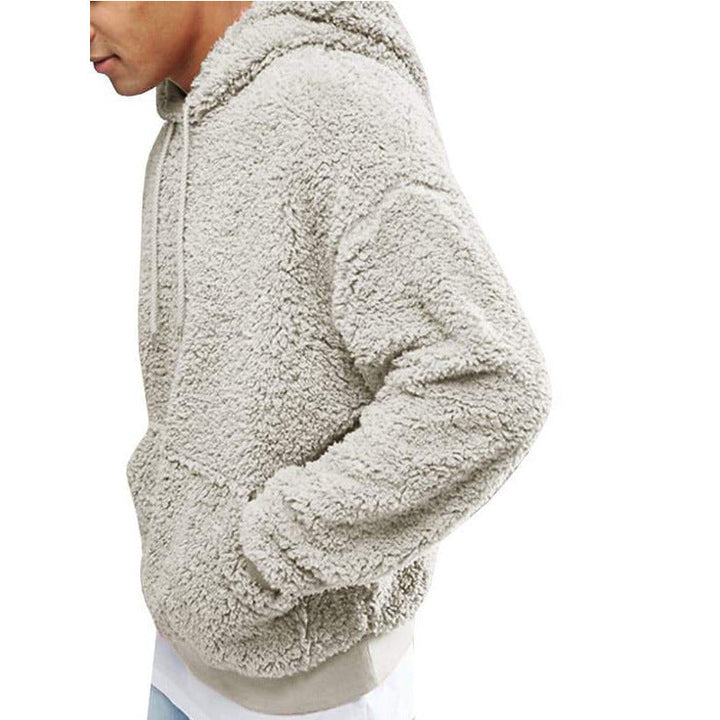 Herren Warmer Winter Rollkragen Teddy Hoodie