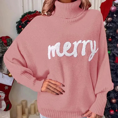 Weihnachtspullover mit Merry Schriftzug Perfekt für Winter Damen