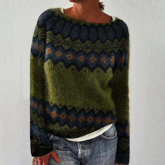 Gemütlicher Winterpullover Mit Muster Für Damen