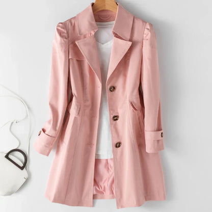 Klassischer Trenchcoat Mit Knopfschluss Für Damen