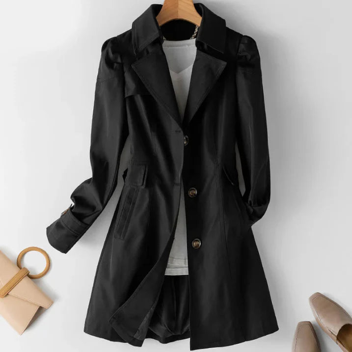 Klassischer Trenchcoat Mit Knopfschluss Für Damen