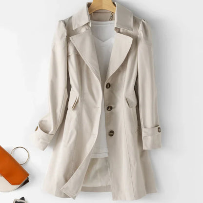 Klassischer Trenchcoat Mit Knopfschluss Für Damen