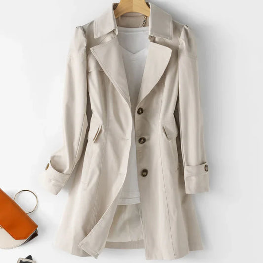 Klassischer Trenchcoat Mit Knopfschluss Für Damen