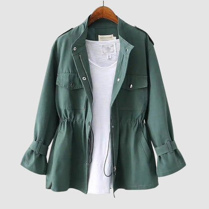 Utility Lange Jacke Mit Tunnelzug Taille Damen Winter