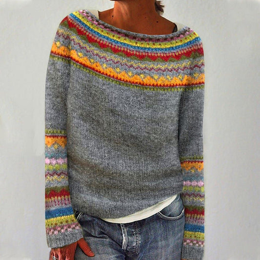 Chicer Strickpullover mit Buntem Design für Damen