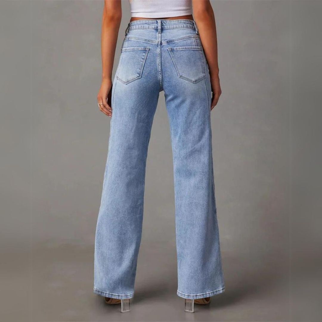 Gerade geschnittene Hose mit hoher Taille für Damen