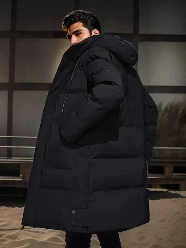 Herren Winter Langer Gesteppter Mantel