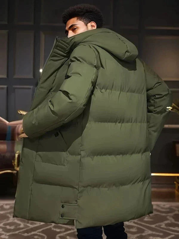 Herren Winter Langer Gesteppter Mantel