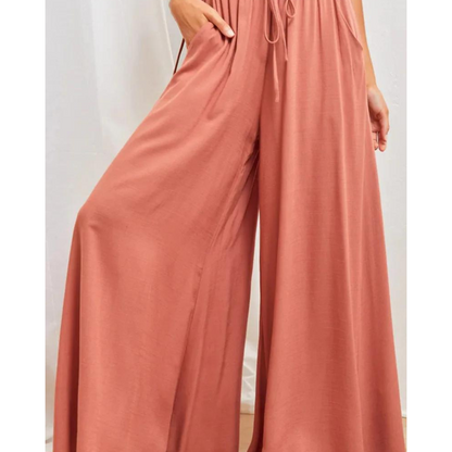 Hose mit hoher Taille und weitem Bein für Damen
