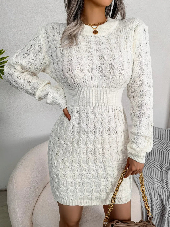 Minikleid mit Langen Ärmeln und Figurbetonter Taille Für Damen