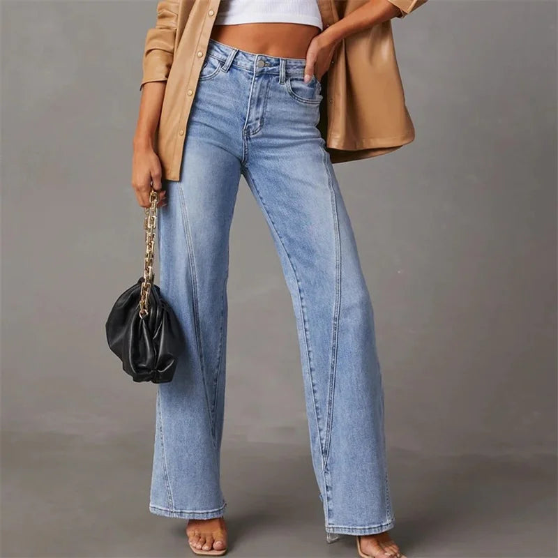 Gerade geschnittene Hose mit hoher Taille für Damen