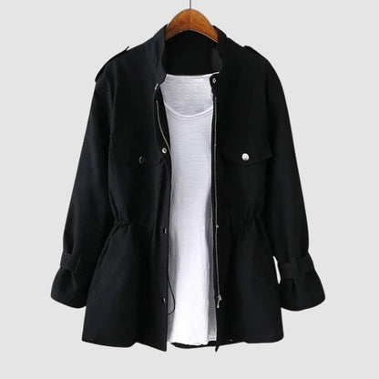 Utility Lange Jacke Mit Tunnelzug Taille Damen Winter