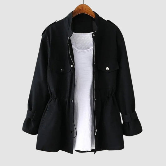 Utility Lange Jacke Mit Tunnelzug Taille Damen Winter