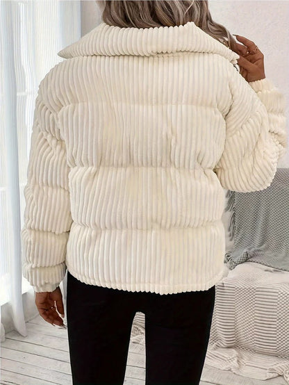 Gesteppt Gerippte Pufferjacke Damen Winter