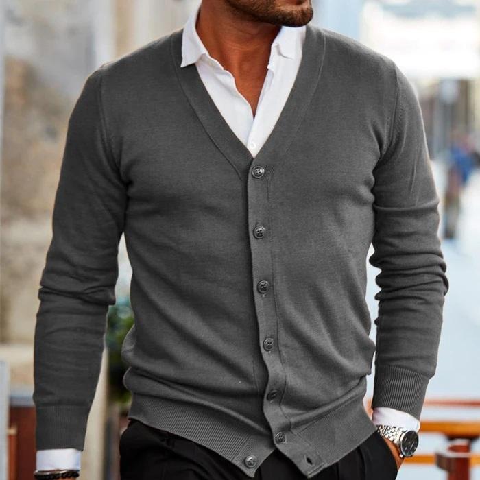 Herren Winter Street Style Knopf Cardigan