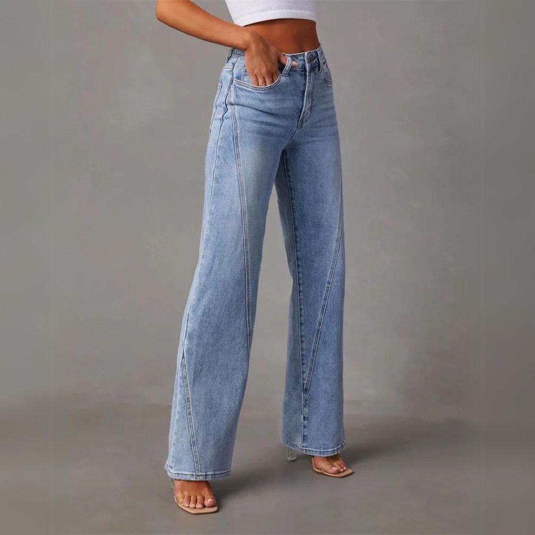 Gerade geschnittene Hose mit hoher Taille für Damen