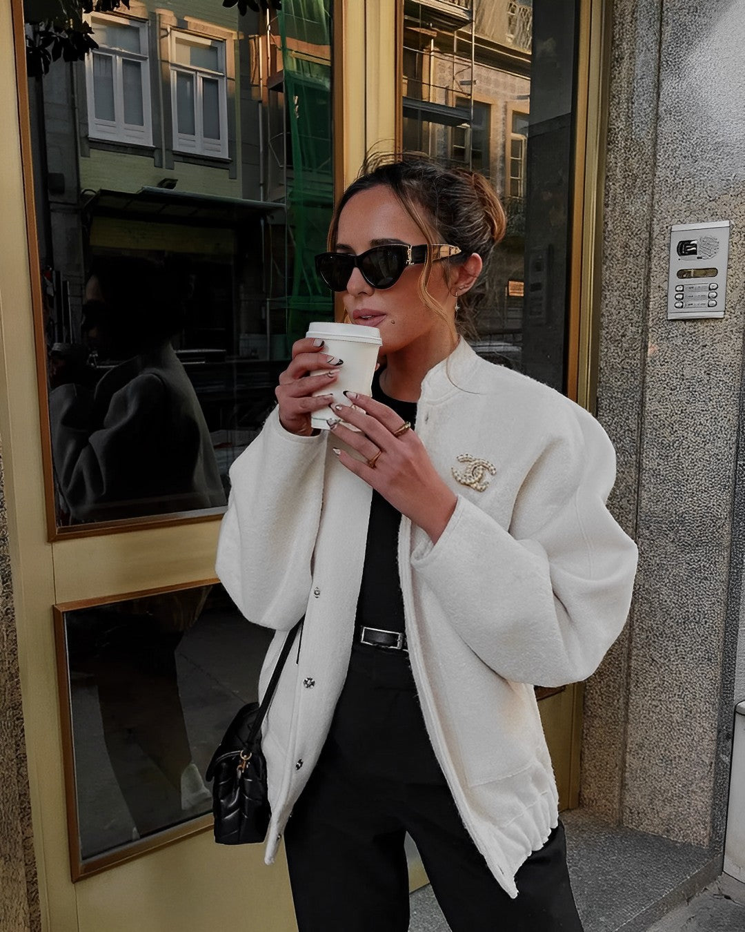 Lässige Locker Geschnittene Teddyjacke Damen Winter