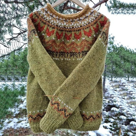 Bunter Fair Isle Pullover für Winter