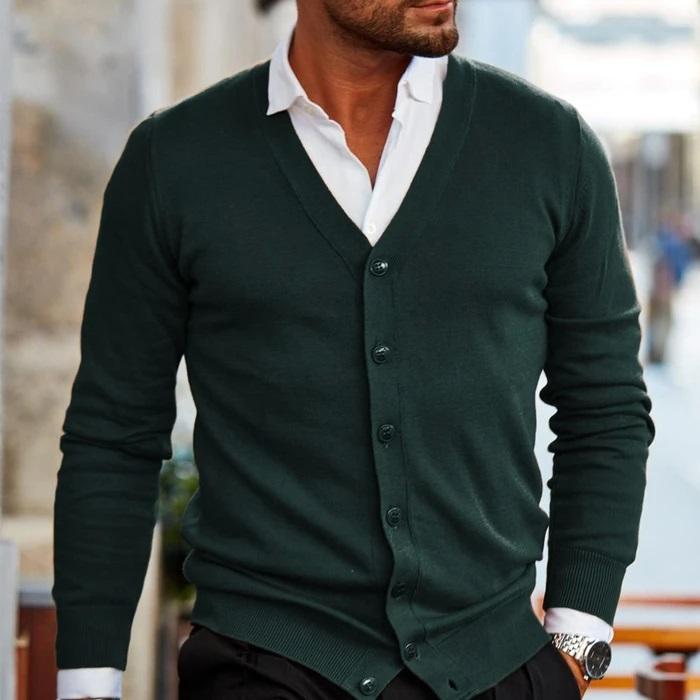Herren Winter Street Style Knopf Cardigan