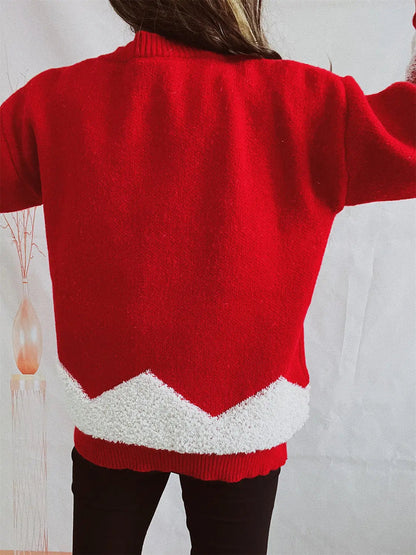 Glitzer Weihnachtspullover mit Tannenbaum und Stern für Winter Damen